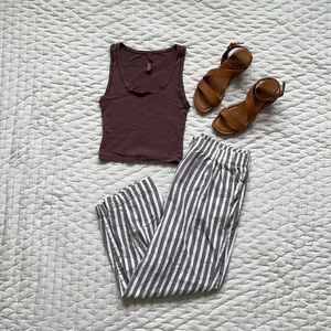 Madewell stripe linen blended trouser